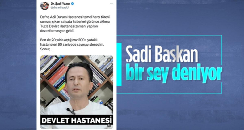 Tuzla Belediye Başkanı Şadi Yazıcı, AK Parti döneminde açılan hastaneleri 1 dakikada saymayı denedi